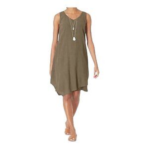 Pure Jill Textured mixed media dress, brown Size XS
